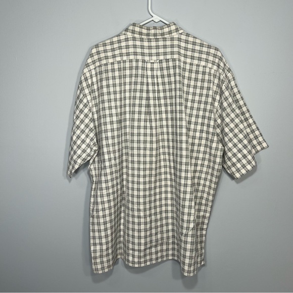 VINTAGE Big Dogs Shirt Mens Extra Large White Beige Checker Button Up Casual - Picture 2 of 10